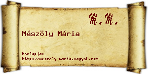 Mészöly Mária névjegykártya